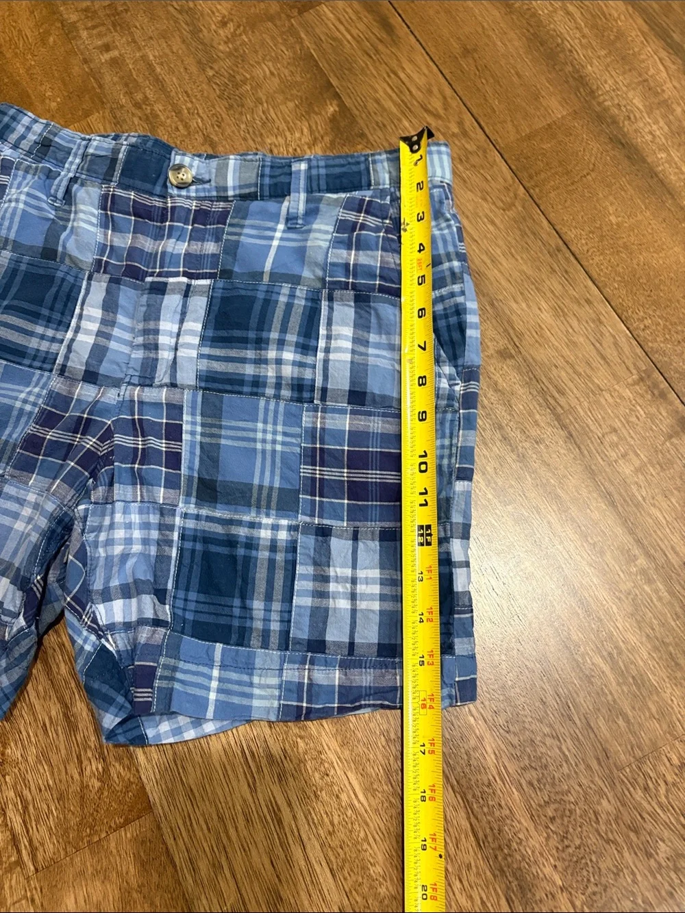 Crown & ivy shorts motion stretch 30W  blue madras plaid